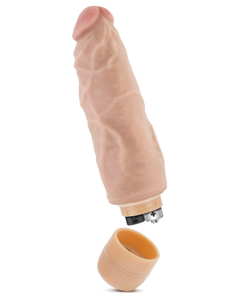 Blush Dr Skin Vibrating Dildo | 7" Big Dildo #9 | Throbbing Beige Realistic Dildo | Best Vibrator for Women