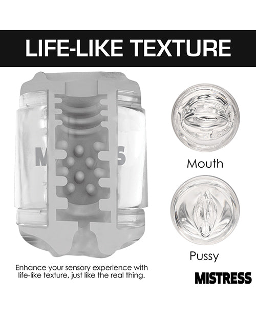 Curve Toys Mistress Double Shot Mini Masturbator Mouth & Pussy - Clear
