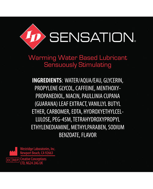 ID Sensation Water-based Warming Lubricant - 4.4 oz Flip Cap Bottle