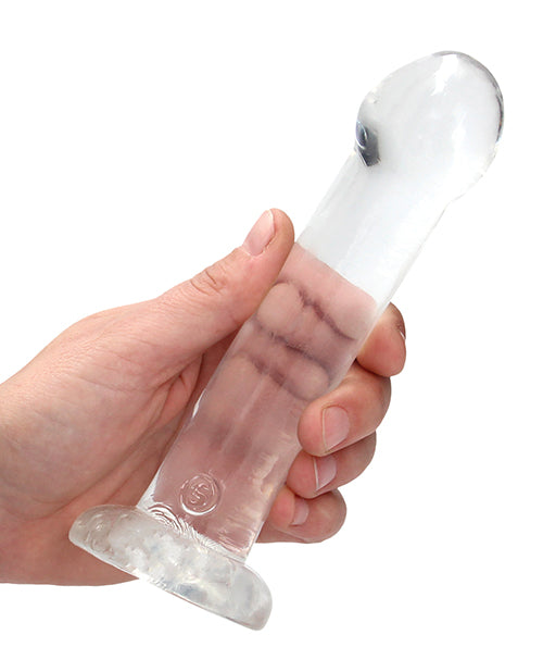 Shots RealRock Large Dildo | Crystal Clear 7" Big Dildo | Transparent Suction Cup Dildo