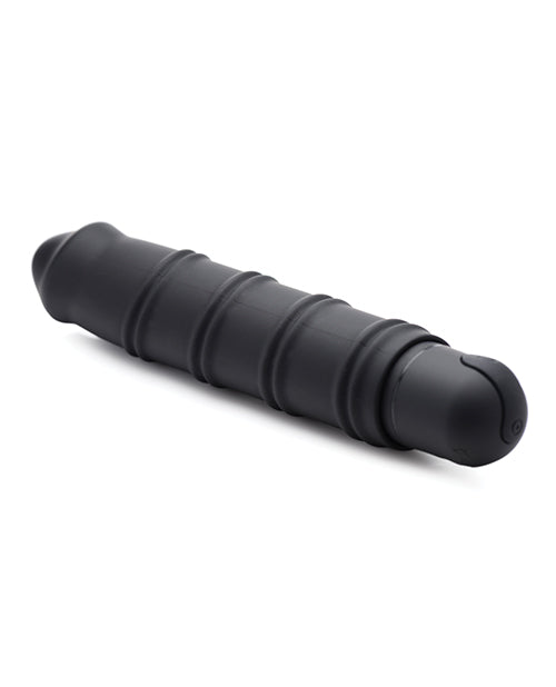Bang Vibrating Dildo | XL Bullet & Swirl Silicone Dildo Sleeve | Big Black Textured Waterproof