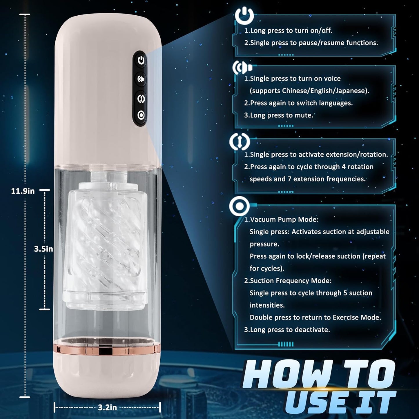 VortexX – 5-in-1 Automatic Male Masturbator