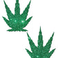Pastease Premium Glitter Marijuana Leaf - Green O/S