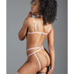 Adore Ciara Strappy Choker Bralette & Gartered Ouverte Panty Pink O/S