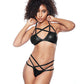 Kitten Sugar & Blush Criss Cross Bralette & Thong Black O/S