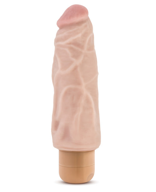Blush Dr Skin Vibrating Dildo | 7" Big Dildo #9 | Throbbing Beige Realistic Dildo | Best Vibrator for Women