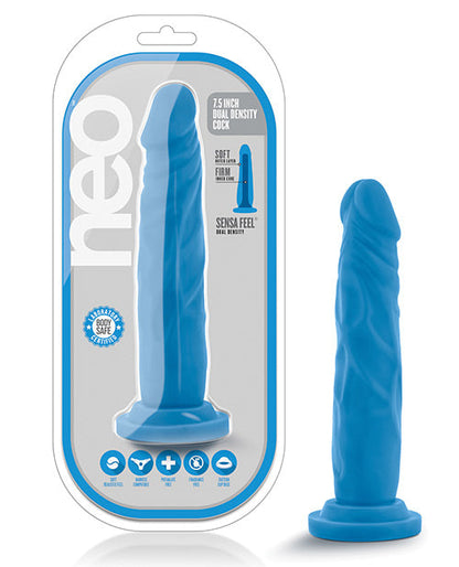 Blush Neo Large Dildo | Dual Density 7.5" Big Dildo | Blue Suction Cup Dildo | Best Dildo
