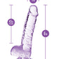 Blush Large Dildo | 6" Big Dildo | Crystalline Amethyst Suction Cup Dildo | Best Dildo