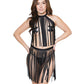 Play Darque Fringe Harness Top & Skirt Black O/S