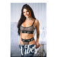 Vibes Icy Girl Metallic Fishnet Bralette & G-String Black S/M
