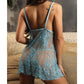 Vixen Breathless Chantilly Lace Chemise & G-String Blue L/XL