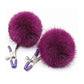 Sexy AF Nipple Clamps - Purple Puff Ball