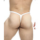 Male Basics Y Buns Thong White Sheer LG