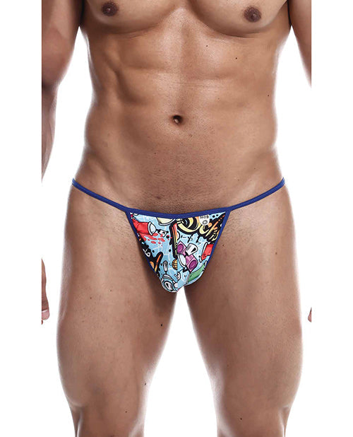 Male Basics Sinful Hipster Wow T Thong G-String Yellow Print LG