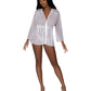 Modern Romance Flowing Short Robe White S/M