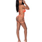 Rude Awakening Bralette, Thigh High Garter & Cheeky Panty Orange L/XL