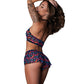 Hazy Dayz Gummy Bear Blacklight Reflective Halter Top & Short 2 pc Set - Multi S/M