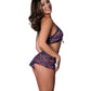 Hazy Dayz Gummy Bear Blacklight Reflective Halter Top & Short 2 pc Set - Multi S/M
