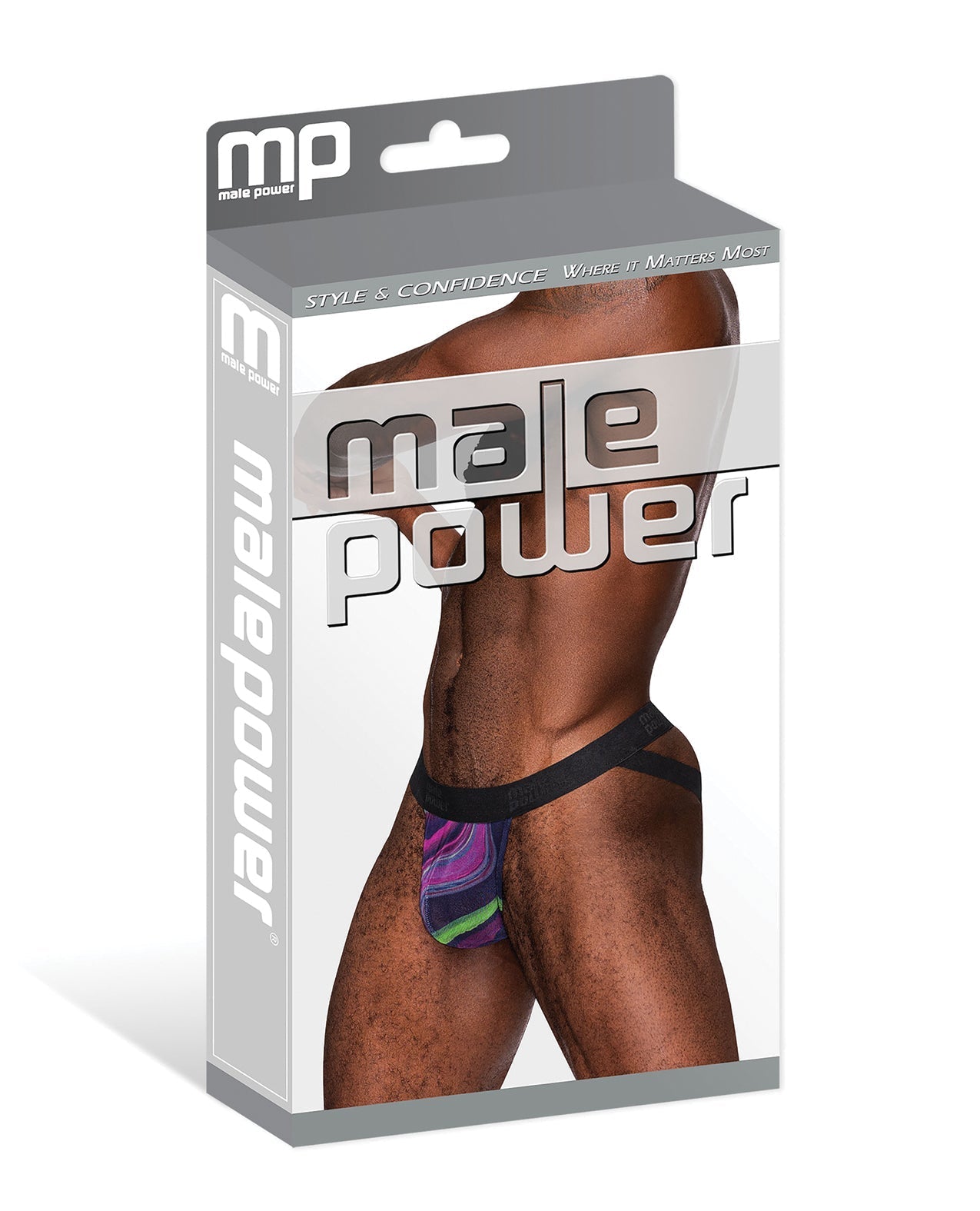 Galactic Sheer Poly Spandex Strappy Ring Jock Multi Color S/M