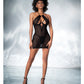 Shadow Stripe Halter Underwire Babydoll & G-String Black SM