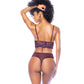 Underwire Bustier w/Removable Straps & High Waisted Thong 2 pc Set - Mulberry MD
