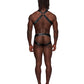 Fetish Uranus Nylon Spandex Moonshine Harness Brief Black S/M