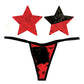 Neva Nude Naughty Knix Sookie Flip Sequin G-String & Pasties - Red/Black O/S