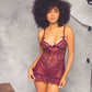 Valentine Lacey Babydoll w/G-String - Zinfandel MD
