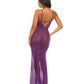 Katana Mesh & Eyelash Lace Gown - Purple L/XL