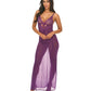 Katana Mesh & Eyelash Lace Gown - Purple L/XL