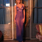 Katana Mesh & Eyelash Lace Gown - Purple L/XL