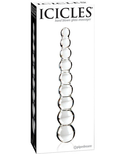 Icicles No 2 Realistic Dildo | Hand Blown Glass Dildo Massager | Clear Rippled Large Dildo