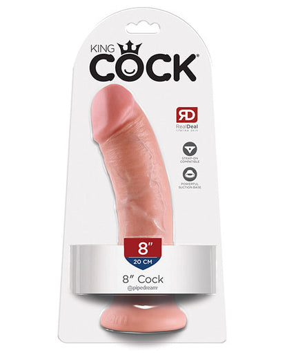 King Cock Realistic Dildo | Suction Cup Dildo | 8" Big Dildo | Flesh Large Dildo
