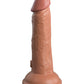 King Cock Elite 6" Dual Density Vibrating Silicone Cock - Tan
