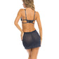 Rene Rofe Sneak Peak Chemise & G-String Blue M/L