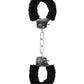 Shots Ouch Black & White Beginner's Furry Hand Cuffs - Black