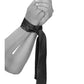 Shots Ouch Black & White Satin Bondage Tie - Black