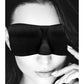 Shots Ouch Black & White Satin Curvy Eye Mask w/Elastic Straps - Black