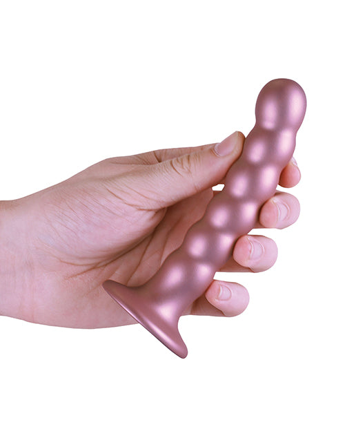 Shots Ouch 5" Big Dildo | Beaded G-Spot Large Dildo | Rose Gold Suction Cup Dildo