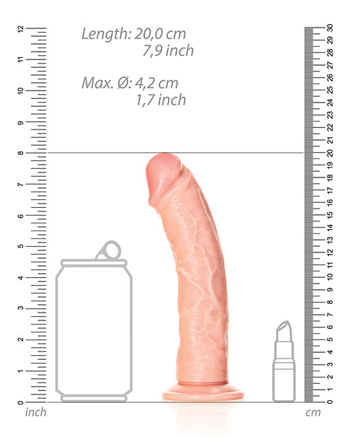 Shots RealRock Realistic Dildo | 7" Big Dildo | Curved Large Dildo | Flesh Suction Cup Dildo