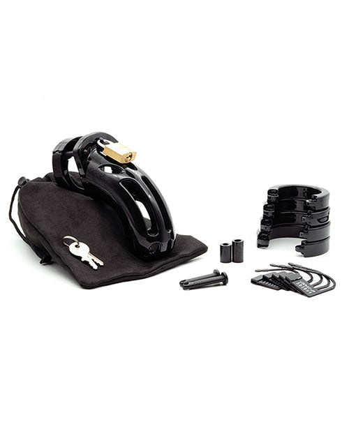 Curve 3 3/4" Curved Cock Cage & Lock Set  - Black