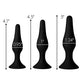 Master Series Triple Tapered Silicone Anal Trainer - Black Set of 3