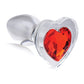 Booty Sparks Red Heart Gem Glass Anal Plug - Small