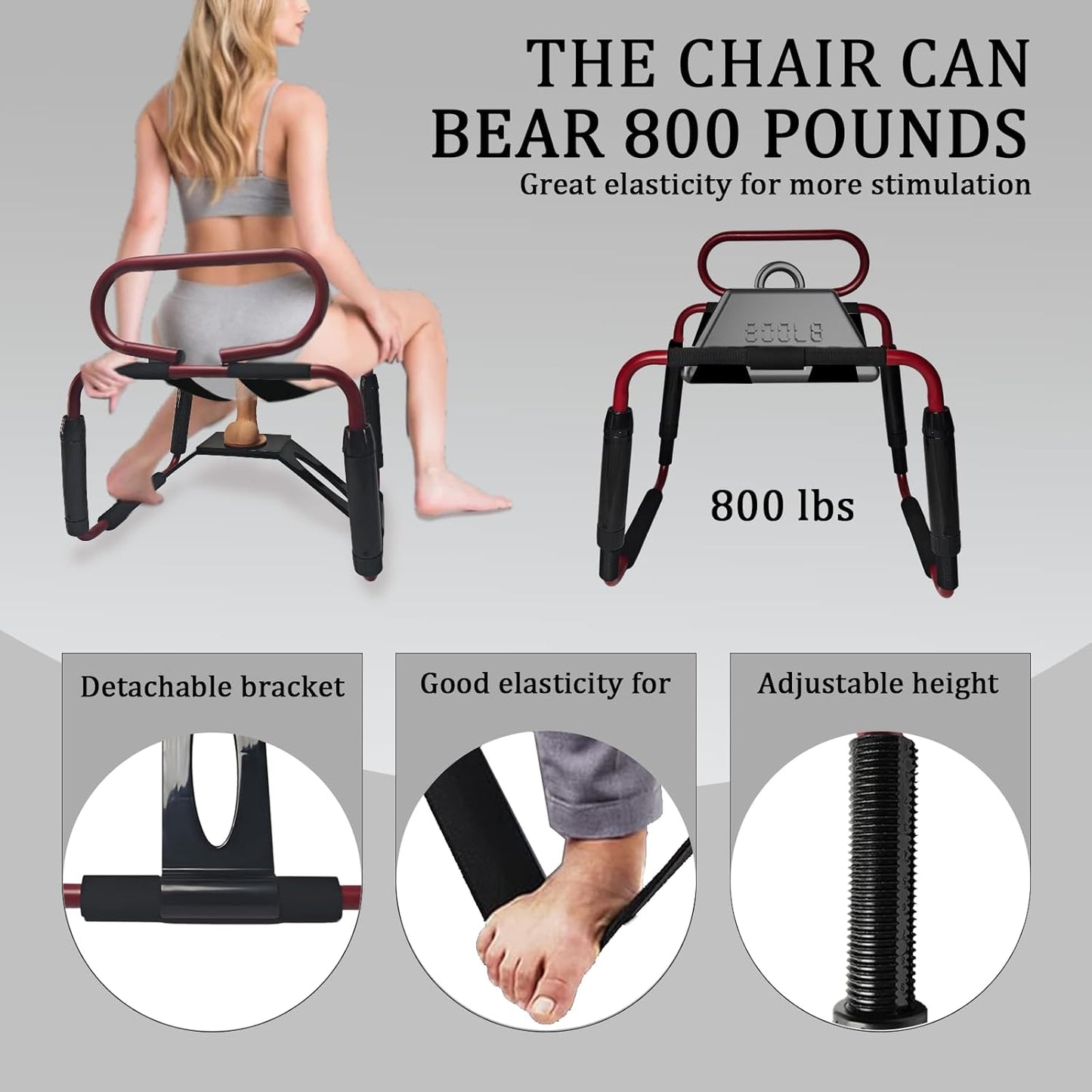 BounceRide Adjustable Sex Chair with Armrest & Dildo Mount