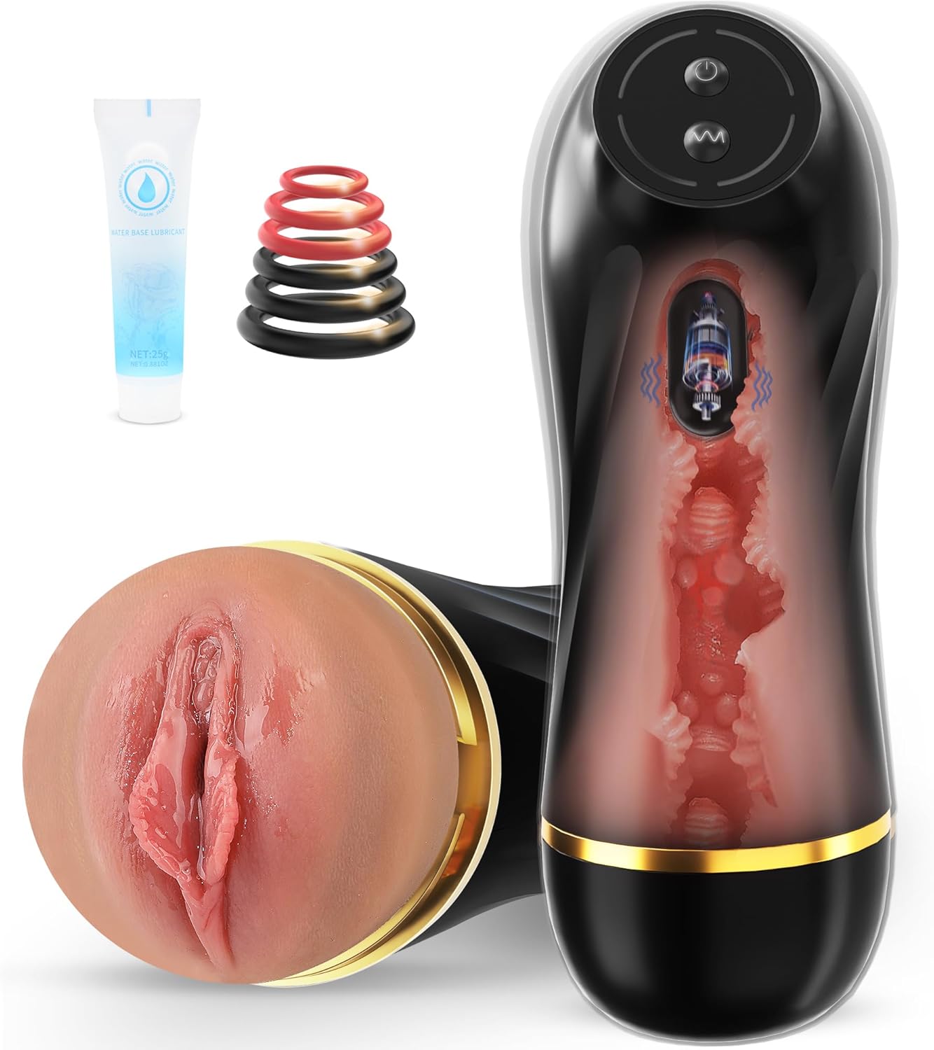 PulseWrap Vibrating Stroker with Cock Ring Trainer