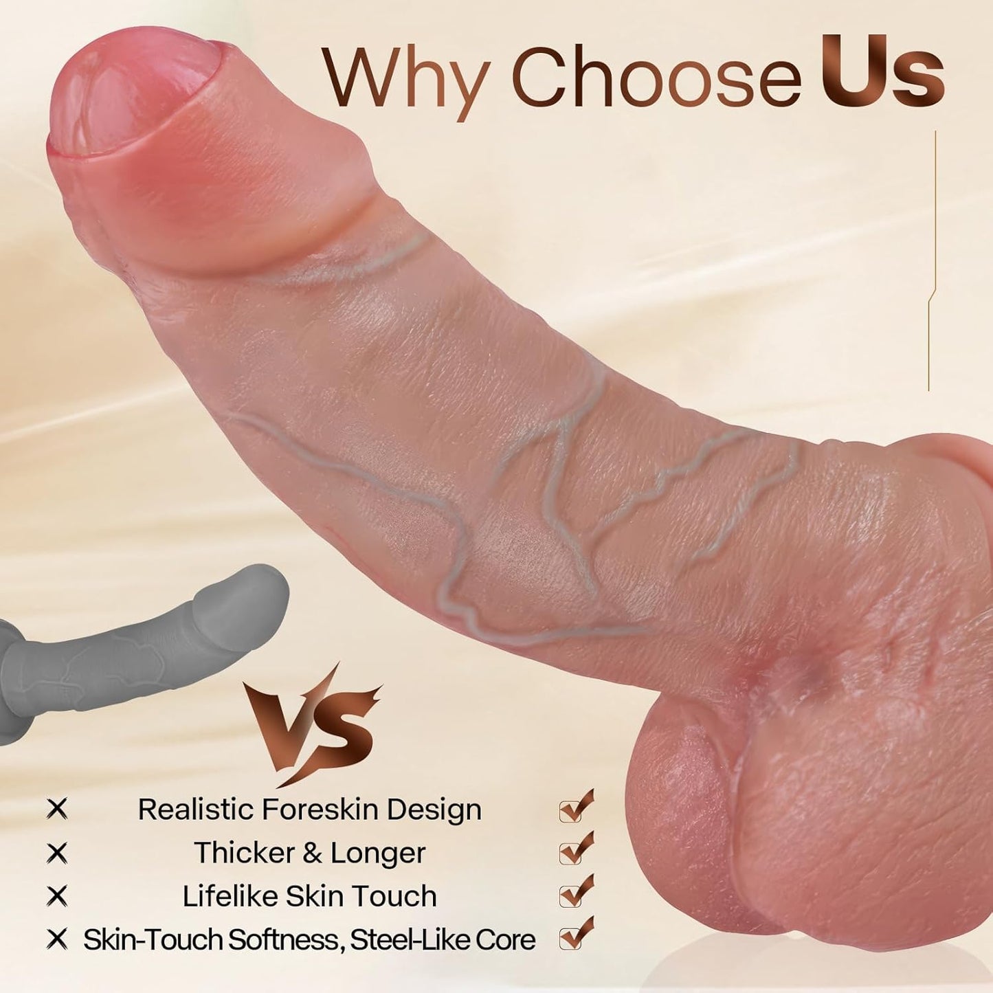 UncutKing XL Foreskin Realistic Dildo
