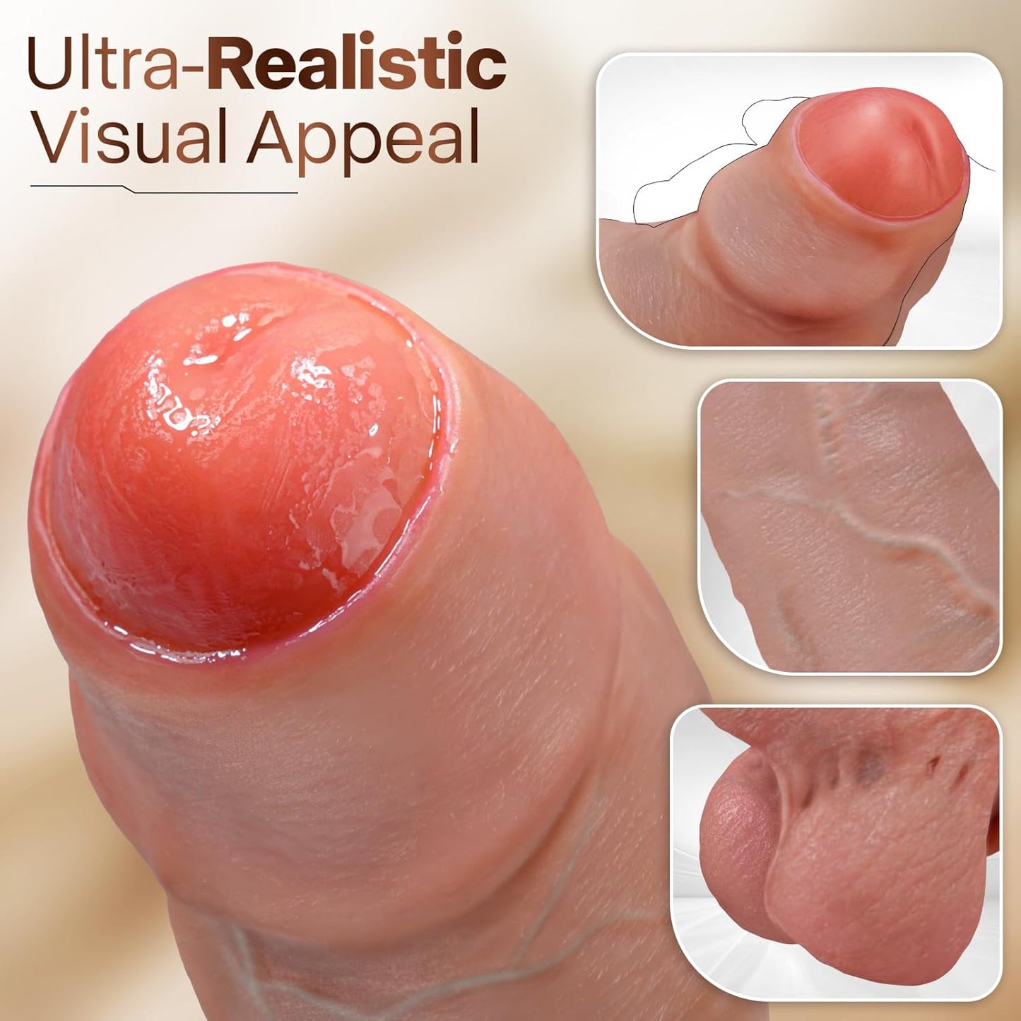 UncutKing XL Foreskin Realistic Dildo