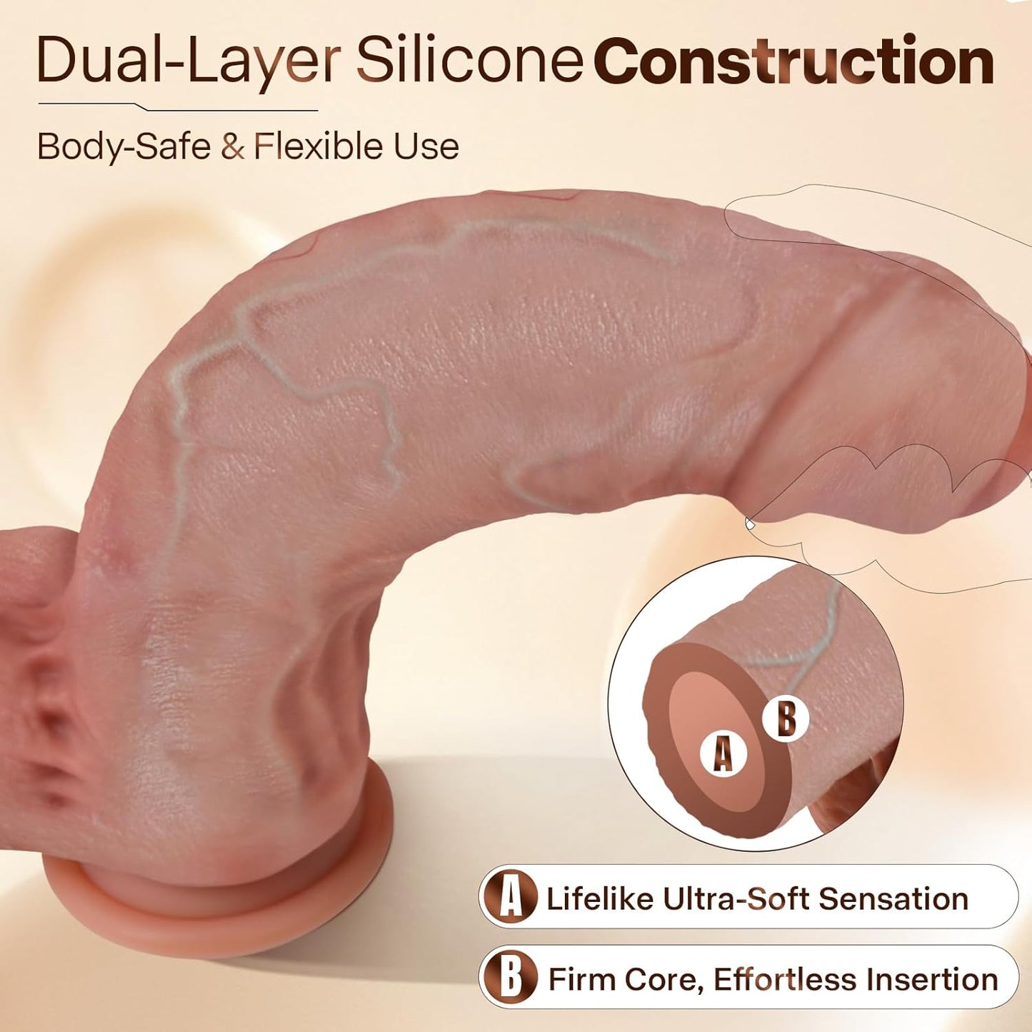 UncutKing XL Foreskin Realistic Dildo